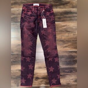 Etienne Marcel Las Angeles Star Patterned Red Jeans